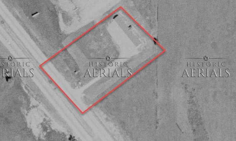 Happy Humphreys Motel (Humphrey Motel, Happys Inn Motel) - 1955 Aerial (newer photo)